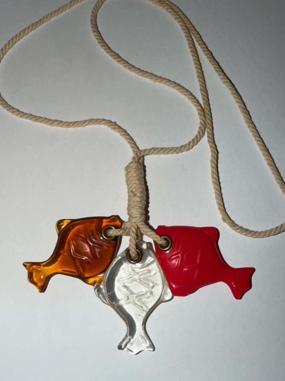 J. Crew Multiple Lucite Fish Rope Long Necklace
